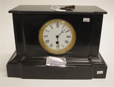 Victorian Slate Mantle Clock With Dedication Plaque Clocks Marble