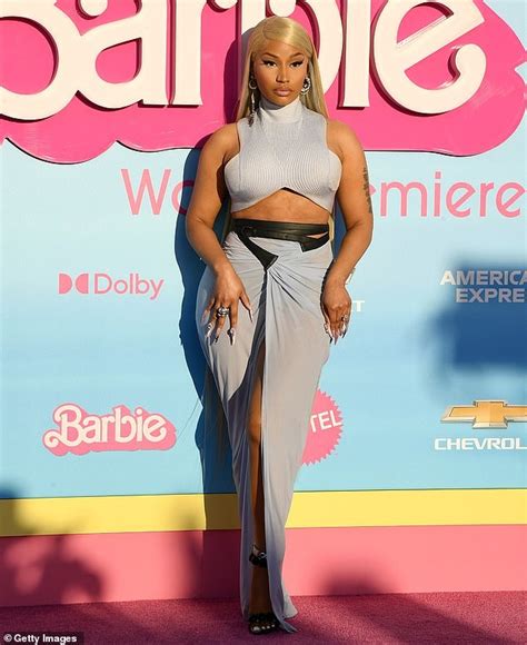 Nicki Minaj Showcases Her Curves In A Figure Hugging Lavender Ensemble