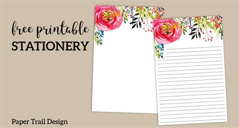 Free Printable Floral Stationery Paper Trail Design
