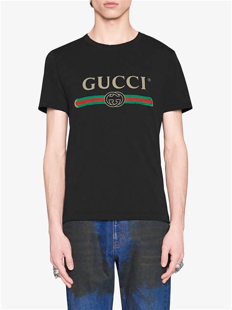 Gucci T Shirt Gucci Gg Logo Print T Shirt In Red For Men Lyst See