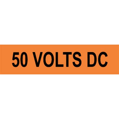 50 Volts Dc Label Vlt 755 Electrical Voltage