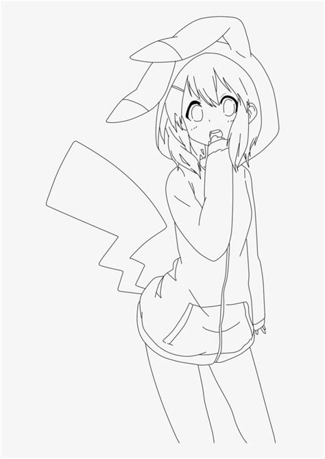 Anime Girl Lineart Png