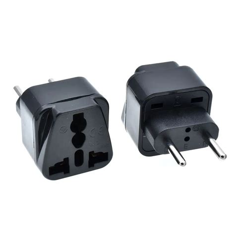 2pcs European Eu Plug Socket Power Wall Travel Converter Adapter