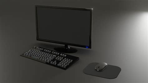 Computer Monitor Keyboard And Mouse 3d Model Cgtrader