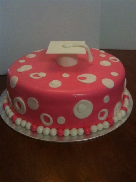 Pink Polka Dot Graduation Cake Cakecentral Com
