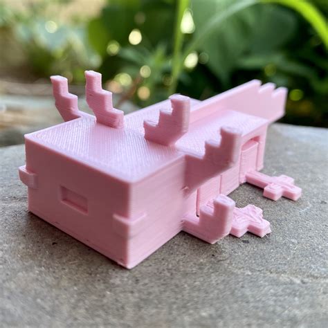Stl File Articulated Minecraft Axolotl・3d Print Design To Download・cults