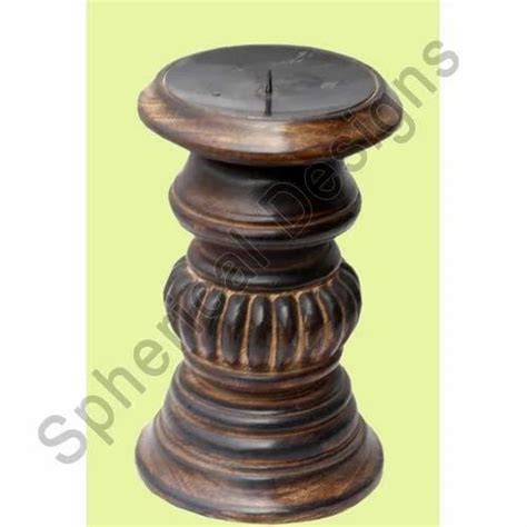Polished Brown Wooden Pillar Candle Holder At Rs 1000piece In Noida