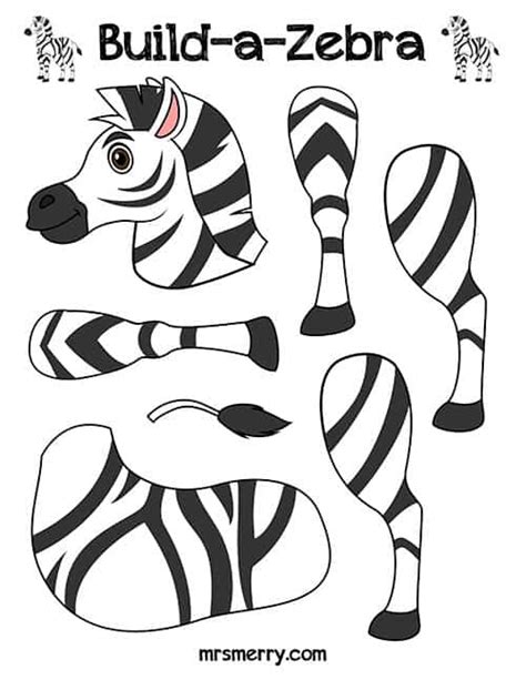 Build A Zebra A Free Kids Printable Mrs Merry