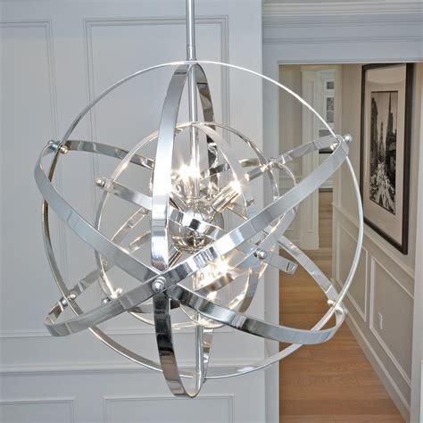 Sputnik 6 Light Pendant Polished Chrome Et2 And Maxim Contemporary