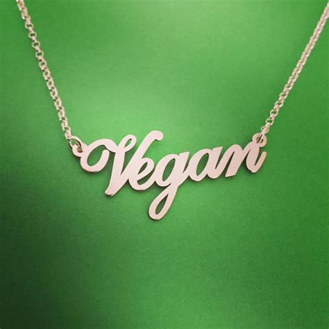 Vegan gift baskets & boxes. Vegan Jewelry Vegetarian Symbol Silver Plated Letters ...