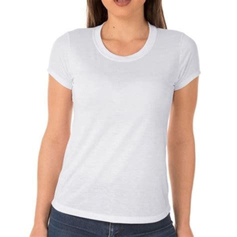 Camiseta Poliéster Branca Feminina