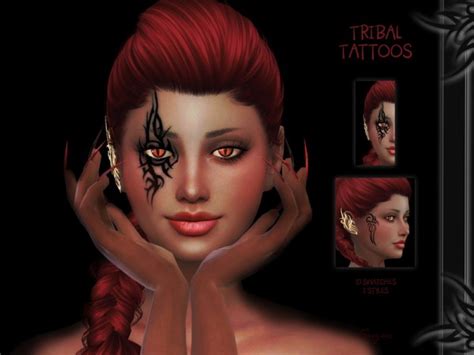 The Sims Resource Tribal Tattoos By Suzue • Sims 4 Downloads