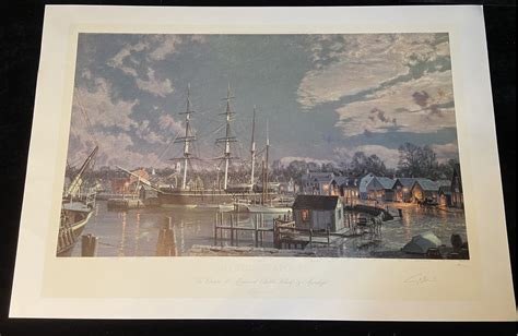 John Stobart British 1929 Signed And Numbered Print Mystic Seaport