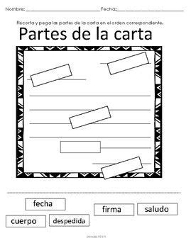 Actividad Partes De La Carta St Grade Writing Nd Grade Writing Classroom Language