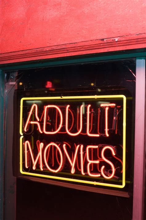 Premium Photo Adult Movies Neon Sign