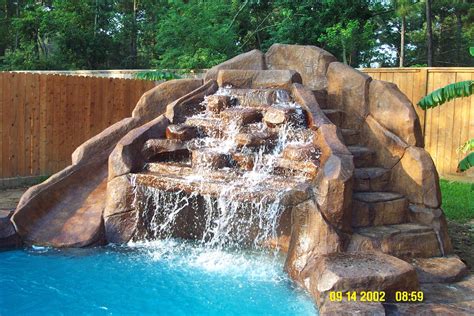 Slide For Pool Remodel Waterfalls Backyard Pool Waterfall Backyard Pool