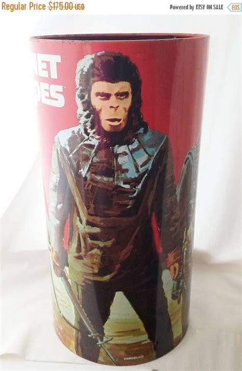 vintage original 1967 planet of the apes trash can tin garbage etsy planet of the apes