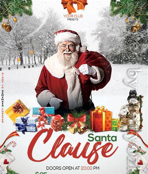 Santa Clause Premium Flyer Psd Template Daz D And Poses Stuffs