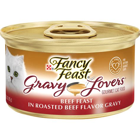 24 Pack Fancy Feast Gravy Wet Cat Food Gravy Lovers Beef Feast In