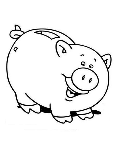 Piggy Bank Is Laughing Coloring Page Color Luna