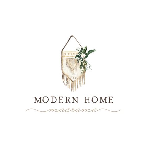 Macrame Logo Premade Logo Design Boho Logo Floral Bohemian Etsy Canada