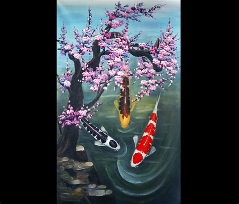 Koi Fish Painting On Canvas At Paintingvalley Com Explore Collection