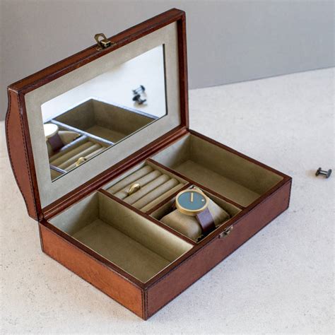 Personalised Gents Leather Jewellery Box By Ginger Rose