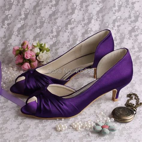Wedopus Mw632 Hot Selling Women Shoes Purple Low Heel Bridal Shoes Open