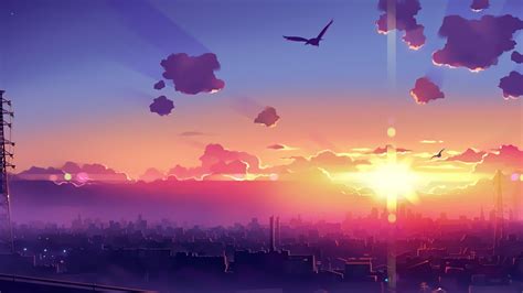 Anime City Sunset Skyline Wallpaper Anime Wallpaper Better