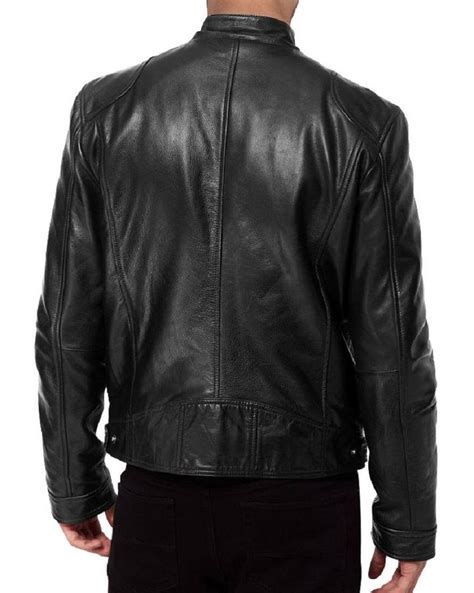 the leather factory men s sword black genuine lambskin leather biker jacket at amazon men s