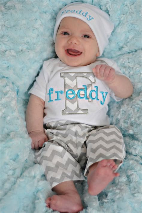 Personalized Baby Boy T Baby Boy Clothes Gray Turquoise Etsy