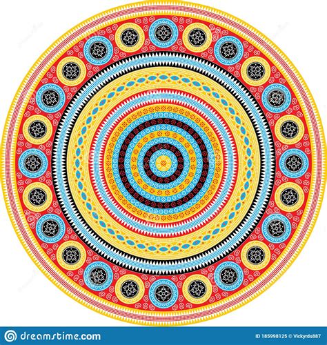 Aboriginal Style Of Dot Painting Mandala Round Stock Vector