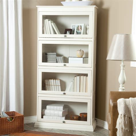 White Bookcase With Glass Doors Bookshelf Style