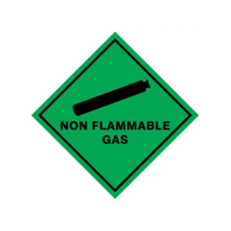 Non Flammable Gas Hazard Warning Diamond Label Pack Of