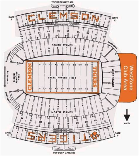 Clemson Memorial Stadium Seat Chart