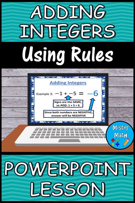 Adding Integers Using Rules Powerpoint Lesson Powerpoint Lesson