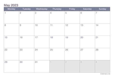 May 2023 Printable Calendar