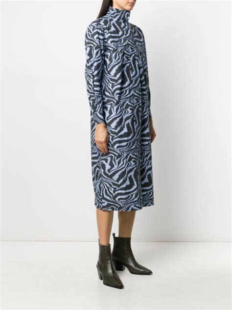 Ganni Swirl Tiger Print Dress Farfetch