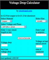 Pictures of Electric Wire Voltage Drop Calculator