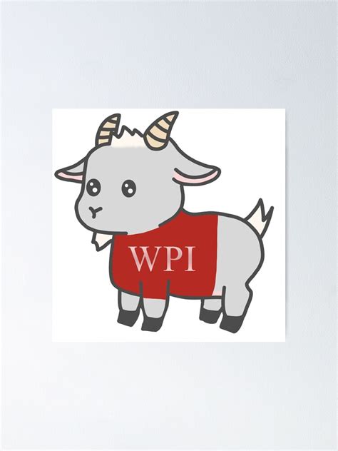 Cute Animated Wpi Goat Poster For Sale By Karavcreations Redbubble