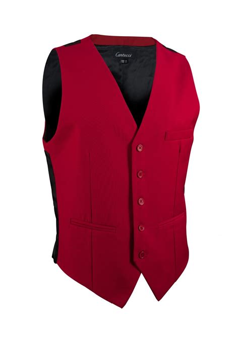 Classic Suit Vest In Cherry Red Cheap