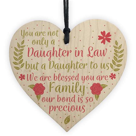 Cool birthday gifts for daughter in law. Daughter In Law Plaque Sayings Wood Heart Birthday Wedding ...