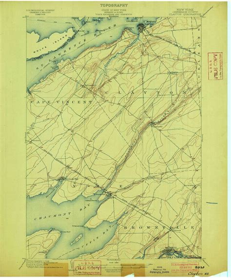 Clayton Ny 1903 1903 Usgs Old Topo Map 15x15 Ny Quad Old Maps