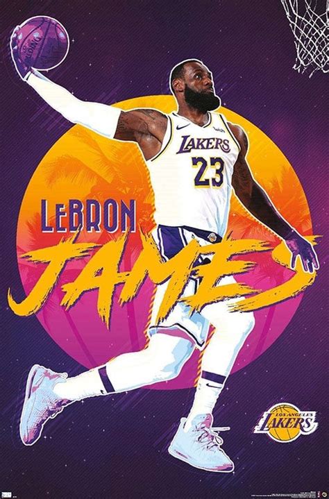 Lebron James Purple Reign Los Angeles Lakers Official Nba Poster T