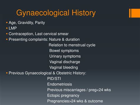 Ppt Obstetric And Gynaecology History And Clinical Examination Powerpoint