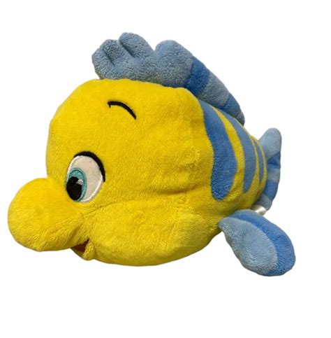 Disney Store Little Mermaid Flounder Ariels Fish Friend Stuffed Plush