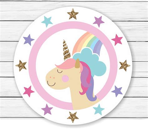 Unicorn Rainbow Birthday Cupcake Toppers Printable Unicorn