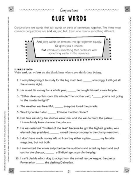 20 Best Images Of Free Conjunction Worksheets First Grade