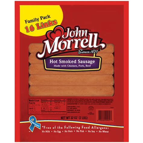 John Morrell Hot Smoked Sausage 16 32 Oz Pack Sausages Robert