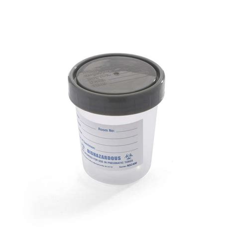 Specimen Container Urinalysis With Gray Plastic Screw On Lid Single